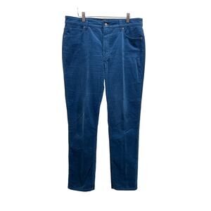 Talbots Womens Size 12 Stretch Fine Corduroy Straight Leg Pants Teal Ocean